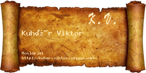 Kuhár Viktor névjegykártya